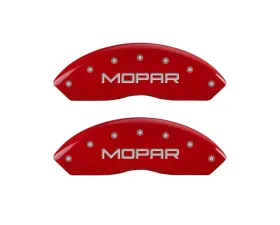 MGP Caliper Covers Front Set of 2 Red Finish | Silver MOPAR Jeep Wrangler 1997-2006