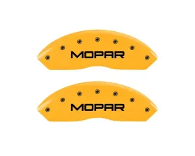 MGP Caliper Covers Front Set of 2 Yellow Finish | Black MOPAR Jeep Wrangler 1997-2006