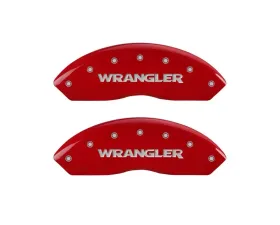 MGP Caliper Covers Front Set of 2 Red Finish | Silver WRANGLER Jeep Wrangler 1997-2006