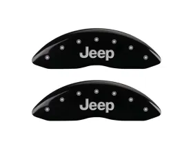MGP Caliper Covers Front Set of 2 Black Finish | Silver Jeep Jeep