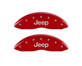 MGP Caliper Covers Front Set of 2 Red Finish | Silver Jeep Jeep