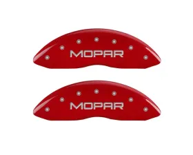MGP Caliper Covers Front Set of 2 Red Finish | Silver MOPAR Jeep