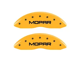 MGP Caliper Covers Front Set of 2 Yellow Finish | Black MOPAR Jeep