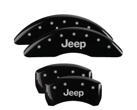 MGP Caliper Covers Set of 4 Black Finish for Jeep Cherokee 2014-2022, Aluminum