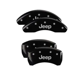 MGP Caliper Covers Set of 4 Black Finish for Jeep Renegade 2015-2017, Silver JEEP Engraving