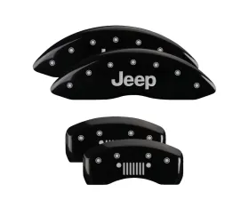 MGP Caliper Covers Set of 4 Black Finish for Jeep Gladiator 2020-2022, Engraved Logo