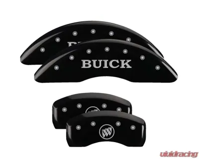 MGP Caliper Covers Set of 4 Black Finish | Silver Buick | Buick Shield Logo Buick Enclave 2008-2017 - 49001SBSHBK