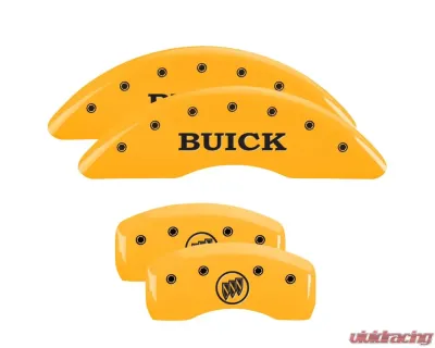 MGP Caliper Covers Set of 4 Yellow Finish | Black Buick | Buick Shield Logo Buick Enclave 2008-2017 - 49001SBSHYL