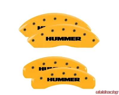 MGP Caliper Covers Set of 4 Yellow Finish | Black Hummer Hummer H3|H3T 2006-2010 - 52003SHUMYL