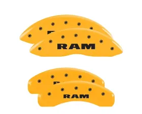 MGP Caliper Covers Set of 4 Yellow Finish | Black RAM Ram 1500 2011-2019