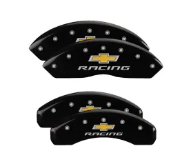 MGP Caliper Covers Set of 4 Black Finish for Chevrolet Camaro 2016-2023, Silver Racing Graphics