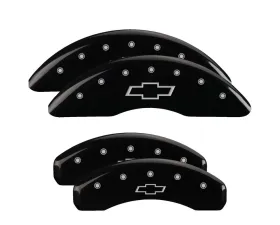 MGP Caliper Covers Set of 4 Black Finish | Silver Bowtie Chevrolet Camaro SS 2016+