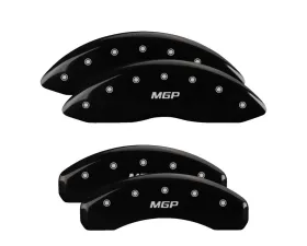 MGP Caliper Covers Set of 4 Black Finish with Silver MGP Chevrolet Silverado 1500 | Suburban | Tahoe 2019+