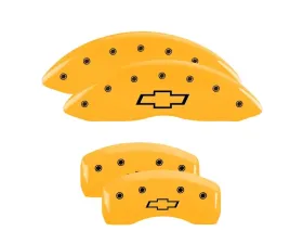 MGP Caliper Covers Set of 4 Yellow Finish | Black Bowtie Chevrolet Colorado 2021+