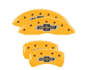 MGP Caliper Covers Set of 4 Yellow Finish | Black 100 Anniversary Chevrolet Chevrolet Traverse 2021-2023