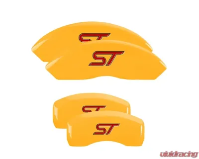 MGP Caliper Covers Front & Rear Brake Caliper Covers with ST No Bolts Engraving 10247S Ford Edge 2019-2020 - 10247SST1YL