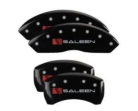 MGP Caliper Covers Set of 4 Black Finish with Silver Saleen Engraving for 13 Inch Calipers