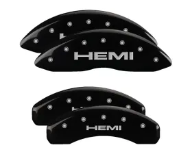 MGP Caliper Covers Set of 4 Black Finish | Silver Hemi Ram 1500 2021
