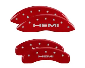 MGP Caliper Covers Set of 4 Red Finish | Silver Hemi Ram 1500 2021-2022