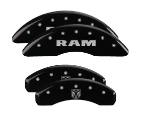 MGP Caliper Covers Set of 4 Black Finish for 2022 Ram 1500 Big Horn, Laramie, Rebel, Limited