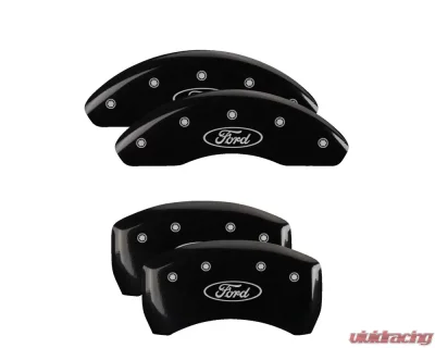 MGP Caliper Covers Front & Rear Brake Caliper Covers with Ford Oval Logo Engraving 10260S Ford Maverick 2022 - 10260SFRDBK