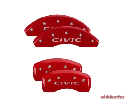 MGP Caliper Covers Front & Rear Brake Caliper Covers with Honda Civic 2016 Engraving 20229S Honda Civic 2022 - 20229SCVCRD