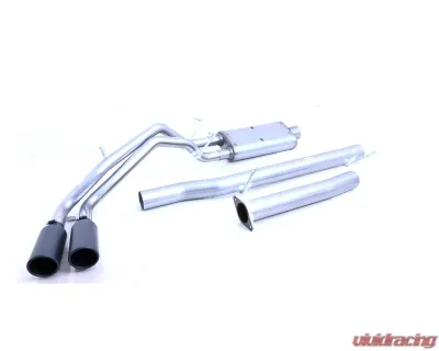 Gibson Performance Stainless Black Elite Catback Dual Sport Exhaust System Chevrolet Colorado | GMC Canyon 2.7L Crew Cab Short Bed 2023-2025 - 65588B