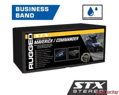 Rugged Radios STX Stereo Complete UTV Communication Intercom and Radio Kit w/Glove Box Mount and STX Helmet Kits Can-Am Maverick | Commander 2018-2023 - MAVERICK-STX-M1-HK