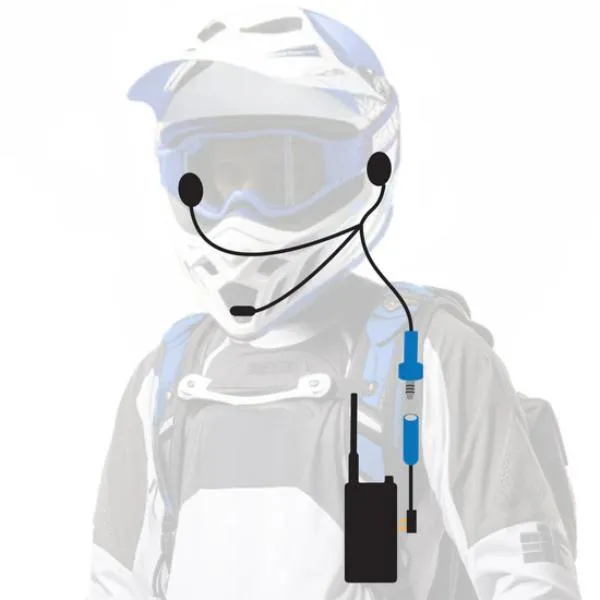 Rugged Radios Enduro Moto Kit Helmet & Compact Harness Cable w/V3 Business Band Radio - ENDURO-V3