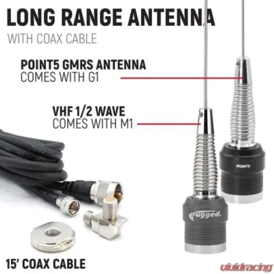 Rugged Radios 696 Plus Remote Head Complete Master Communication Kit w/ Intercom & 2-Way Radio G1 GMRS - MCK-696RS-2P-G1