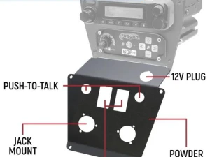 Rugged Radios Lower Accessory Panel Dash Mount Radio & Intercom Jack Mount Polaris RZR PRO XP/R/Turbo R - MT-PRO-JM - Image 5