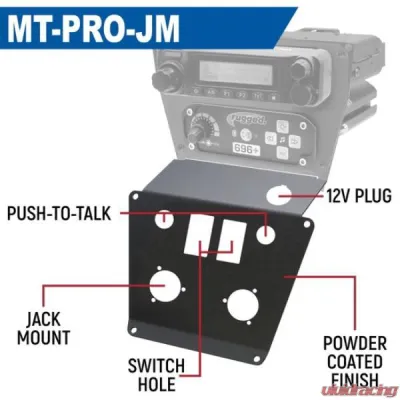 Rugged Radios Lower Accessory Panel Dash Mount Radio & Intercom Jack Mount Polaris RZR PRO XP/R/Turbo R - MT-PRO-JM