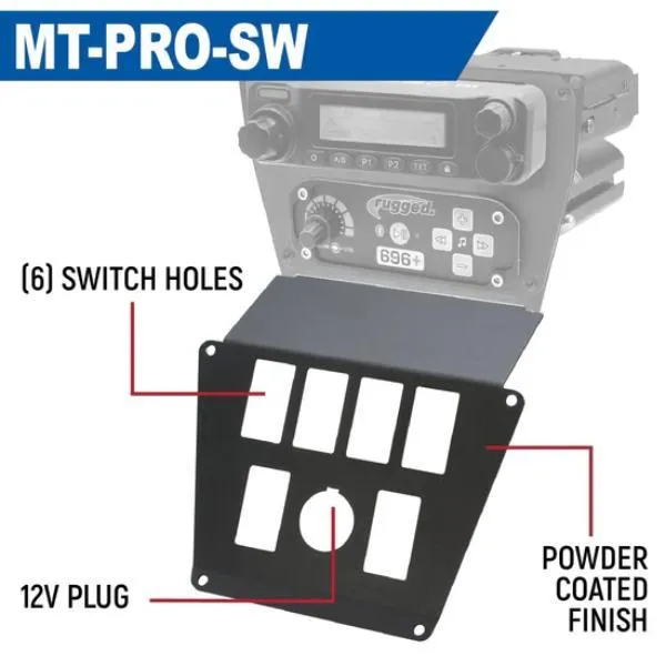 Rugged Radios Lower Accessory Panel Dash Mount Radio & Intercom Rocker Switch Polaris RZR PRO XP/R/Turbo R - MT-PRO-SW