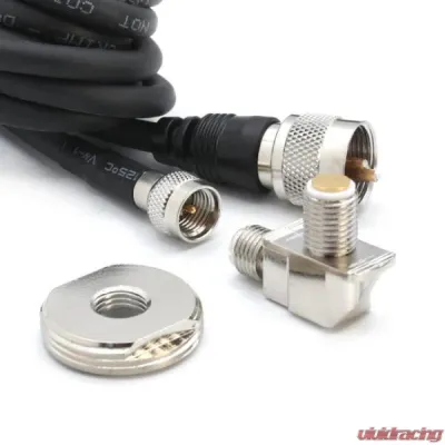 Rugged Radios 15 Ft Antenna Cable w/ Removable Mini 3/8 NMO Bulkhead Mount - NMO-MINI-U-15