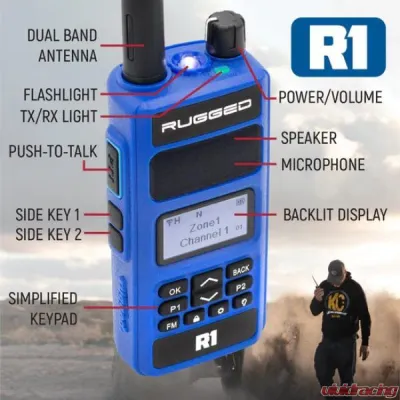 Rugged Radios Bundle Rugged R1 Business Band Handheld Radio w/ Hand Mic - R1-G