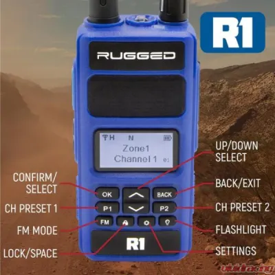Rugged Radios Bundle Rugged R1 Business Band Handheld Radio w/ Hand Mic - R1-G