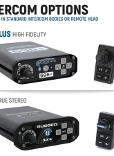 Rugged Radios Complete Communication Kit with 696 PLUS Remote Head Intercom & 2 Way G1 GMRS Radio Polaris RZR PRO XP                                     - PROR-696RS-G1-HK - Image 2