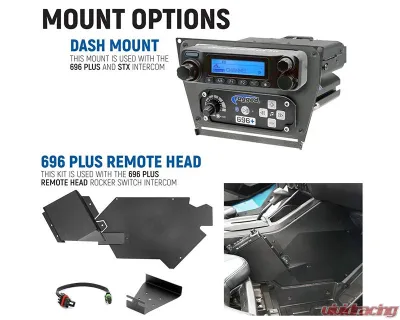 Rugged Radios Complete Communication Kit with 696 PLUS Remote Head Intercom & 2 Way G1 GMRS Radio Polaris RZR PRO XP - PROR-696RS-G1-HK
