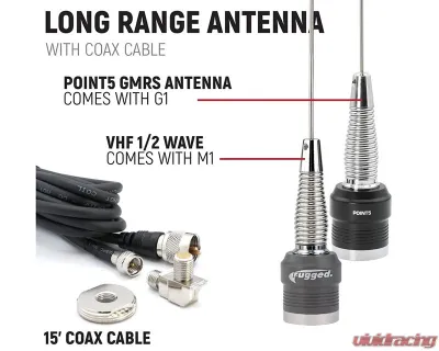 Rugged Radios Complete Communication Kit with 696 PLUS Remote Head Intercom & 2 Way G1 GMRS Radio Polaris RZR PRO XP - PROR-696RS-G1-HK