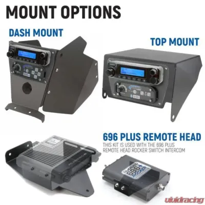 Rugged Radios Communication Kit w/ Bluetooth Intercom & 2-Way Radio Top Mount G1 GMRS 696 Plus Can-Am Maverick X3 - X3-696-G1-TM-HK