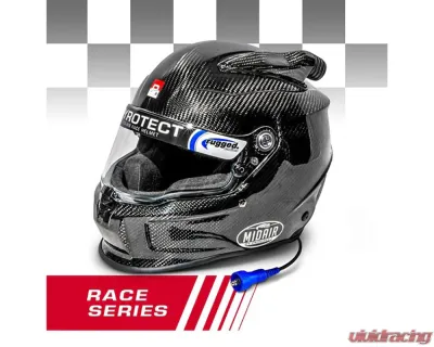 Rugged Radios Pyrotect Race Pro Airflow Mid Forced Air Helmet Large Carbon SA2020 - PYRO-MA-CF-HK-LG