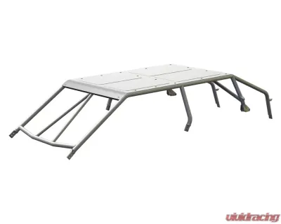 CageWrx Raw Finish Assembled "Baja Spec" Roll Cage w/ Roof Polaris RZR Turbo R 4 2022+ - 4STRFT