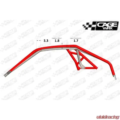 CageWrx Super Shorty Roll Cage Assembled Powder Coated w/ Roof (Pick-Up Only) Polaris RZR Turbo R 2022-2024 - 2STRSSPC