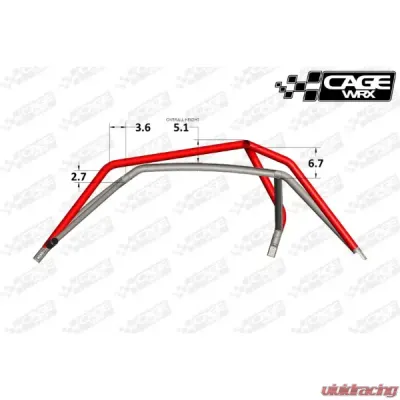 CageWrx Super Shorty Roll Cage Powder Coated Polaris XP 1000 | XP Turbo 2014-2018 - 2SXP1KSSPC