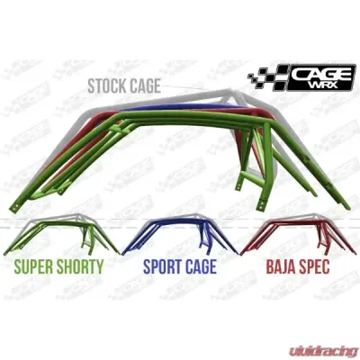 CageWrx Super Shorty Roll Cage Powder Coated Polaris XP 1000 | XP Turbo 2014-2018 - 2SXP1KSSPC