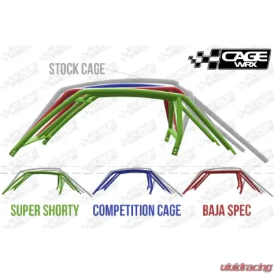 CageWrx Super Shorty Roll Cage Powder Coated Polaris XP 1000 | XP Turbo/S 2018-2024 - 2SXPTSSSPC