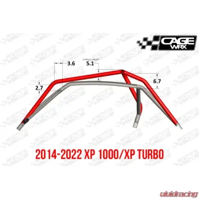 CageWrx Super Shorty Roll Cage Raw Polaris XP 1000 | XP Turbo/S 2018-2024 - 2SXPTSSS