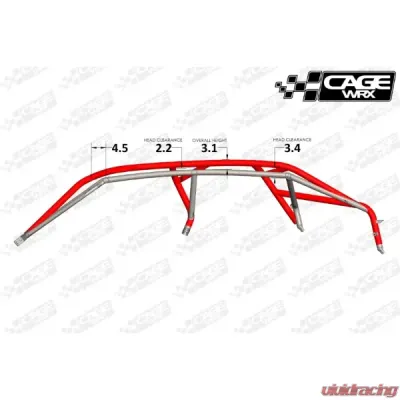 CageWrx Super Shorty Roll Cage Assembled Powder Coated w/ Roof (Pick Up Only) Polaris RZR Pro R 4 2022-2024 - 4SPRORSSPC