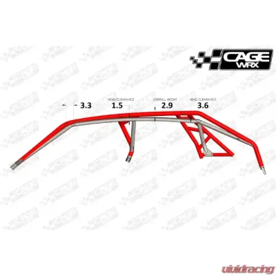 CageWrx Super Shorty Roll Cage Assembled Raw w/ Roof Polaris RZR Pro XP 4 2020-2024 - 4SPROXPSS
