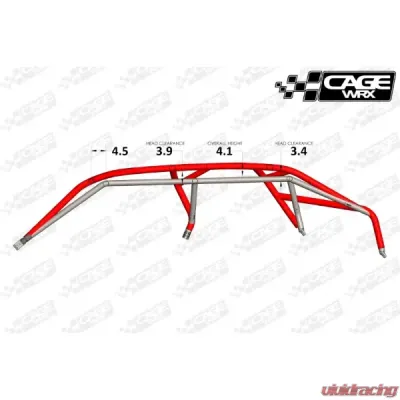 CageWrx Baja Spec Roll Cage Assembled Powder Coated w/ Roof (Pick Up Only) Polaris RZR Turbo R 4 2022-2024 - 4STRFTPC